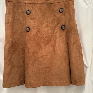 She + Sky Tan Suede Mini Skirt